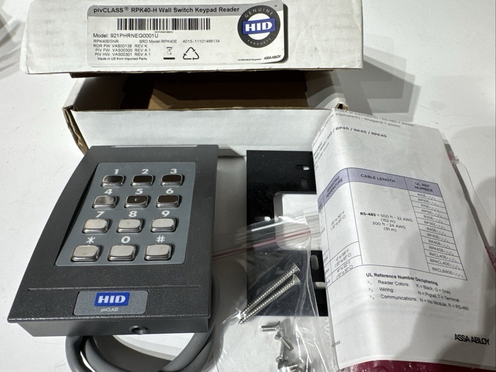 HID pivClass RPK40-H Wall Switch Reader 921PHRNEG0001U