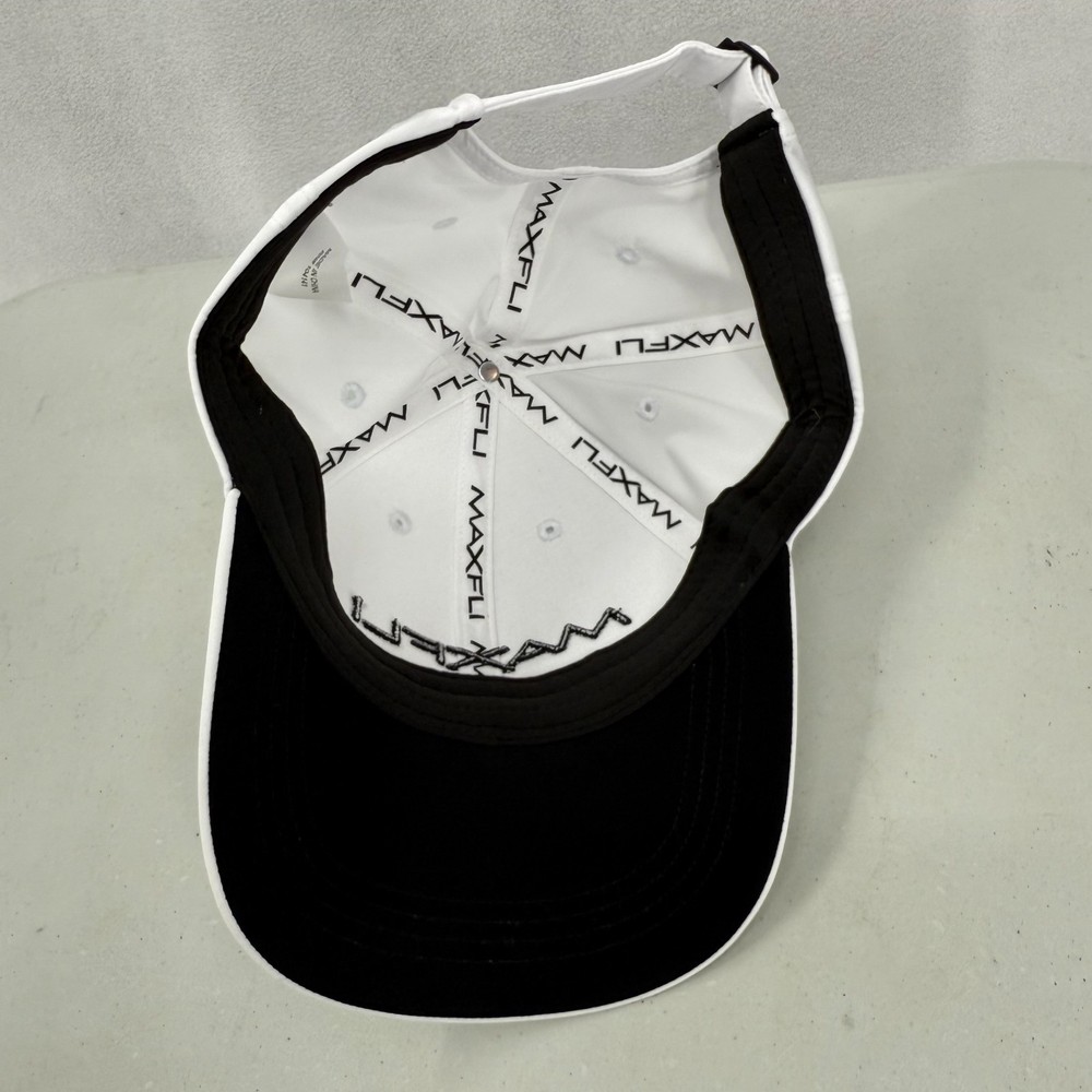Maxfli White Golf Hat Cap Adjustable Embroidered Logo Performance Wicking