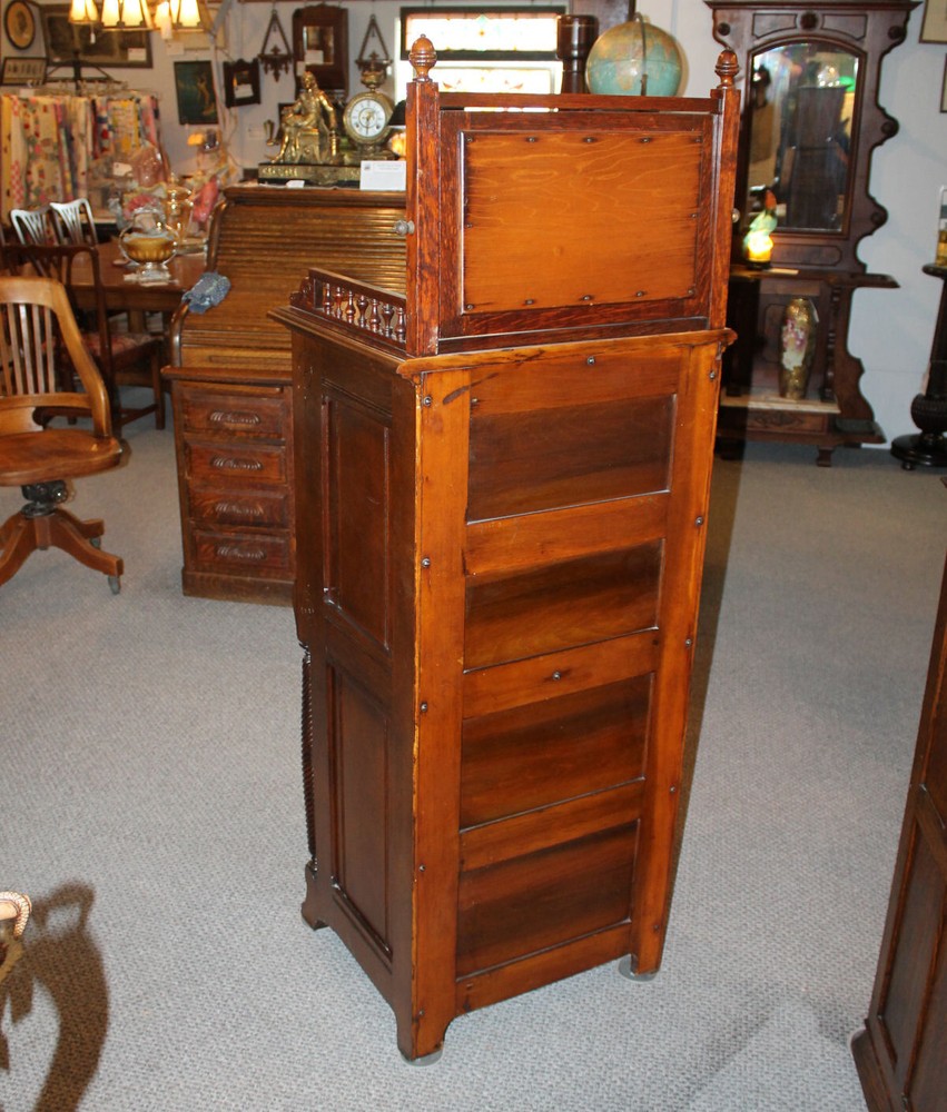 Oak Carved Drop front Desk – Hidden jewelry Safe inside
