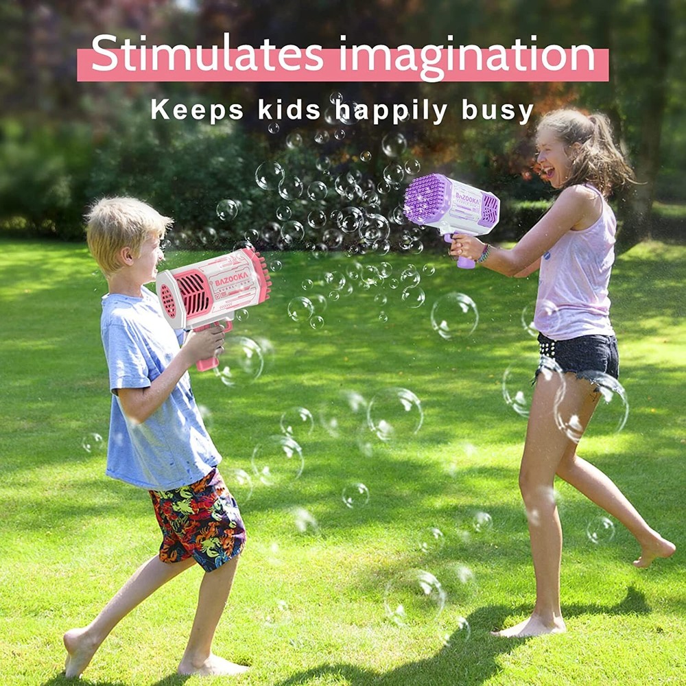 88Hole Magic Rocket Launcher Pink Bubble Gun Bubble Bazooka Bubble Machine Gift