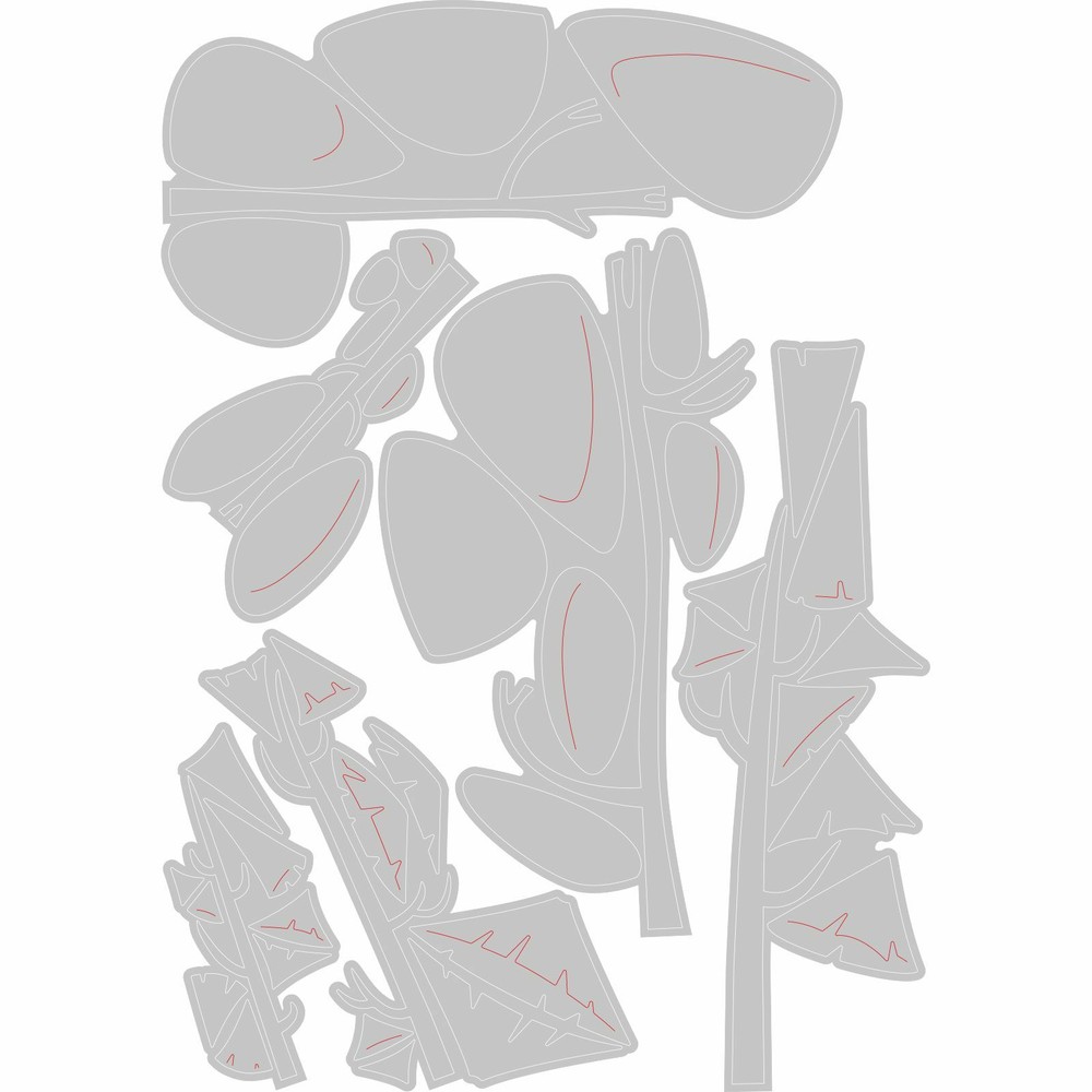 New! Sizzix Tim Holtz Thinlits 6PK - Funky Trees 665217