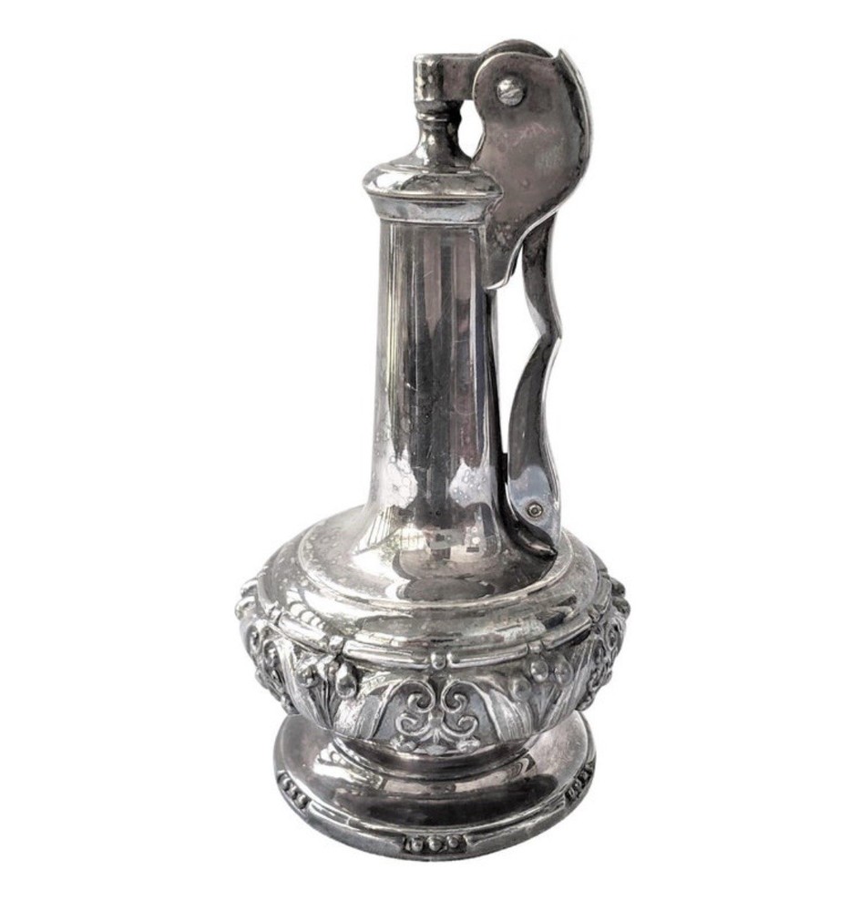 RONSON DECANTER SILVER PLATE TABLE LIGHTER 4 1/2” TALL