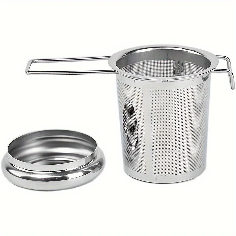 Stainless Steel Tea Filter with Folding Handle Loose Leaf Strainer with Lid*