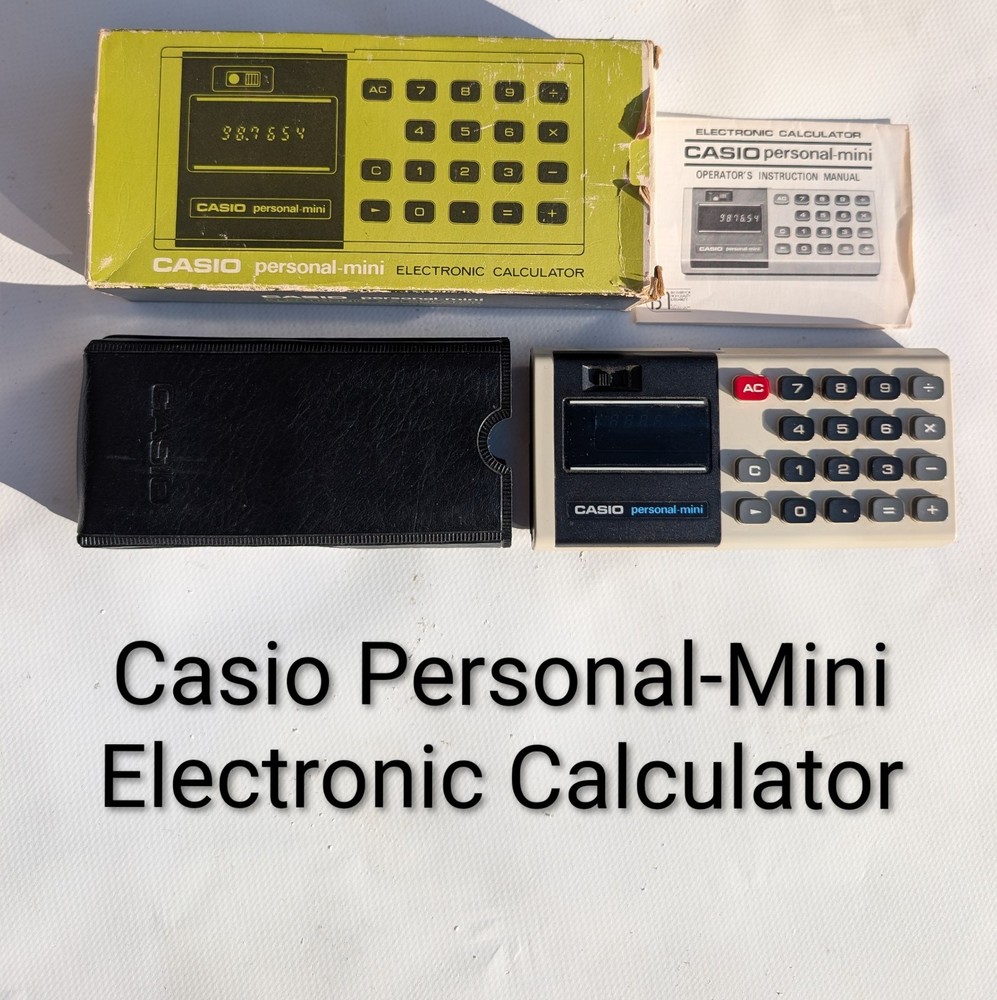 Casio CM-606 Personal-Mini Electronic Calculator With Box. Case & Owners Manual
