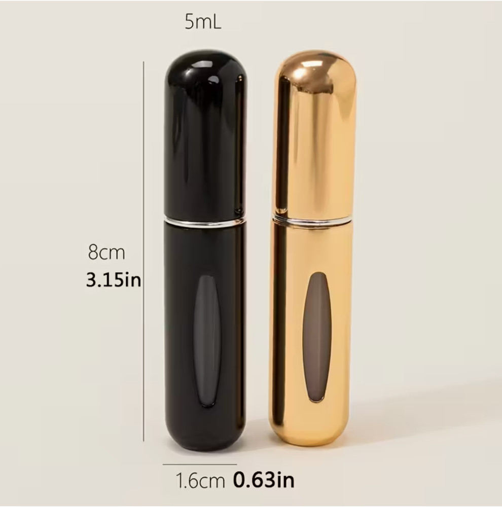5ml Perfume Refill Bottle w/ Spray - Empty Travel Atomizer Leak-Proof