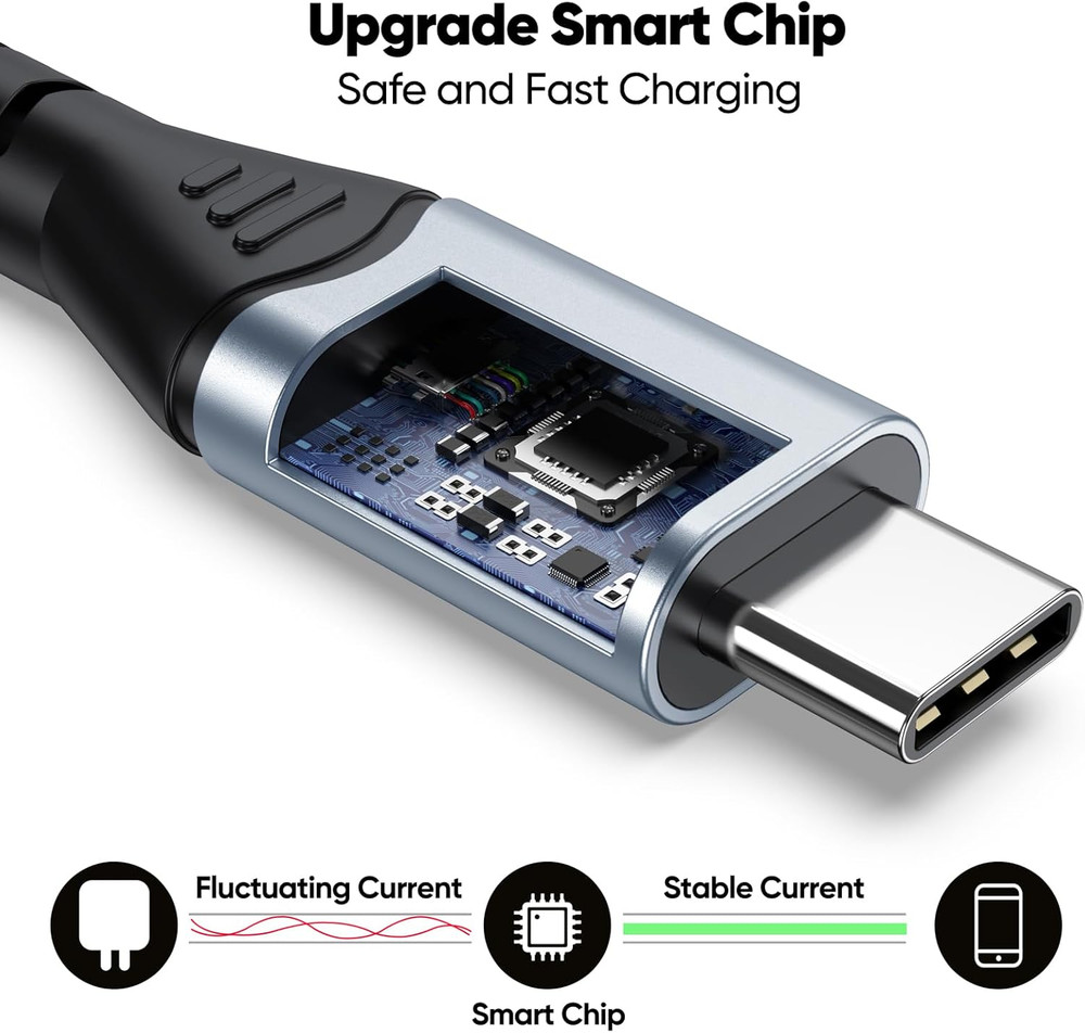USB C to Micro USB Cable 6 Inch Short, 480Mbps Data Transfer & 12W Charging USB-