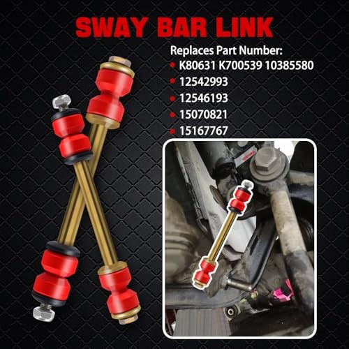K80631 Front Stabilizer Sway Bar End Links Compatible with Avalanche, for