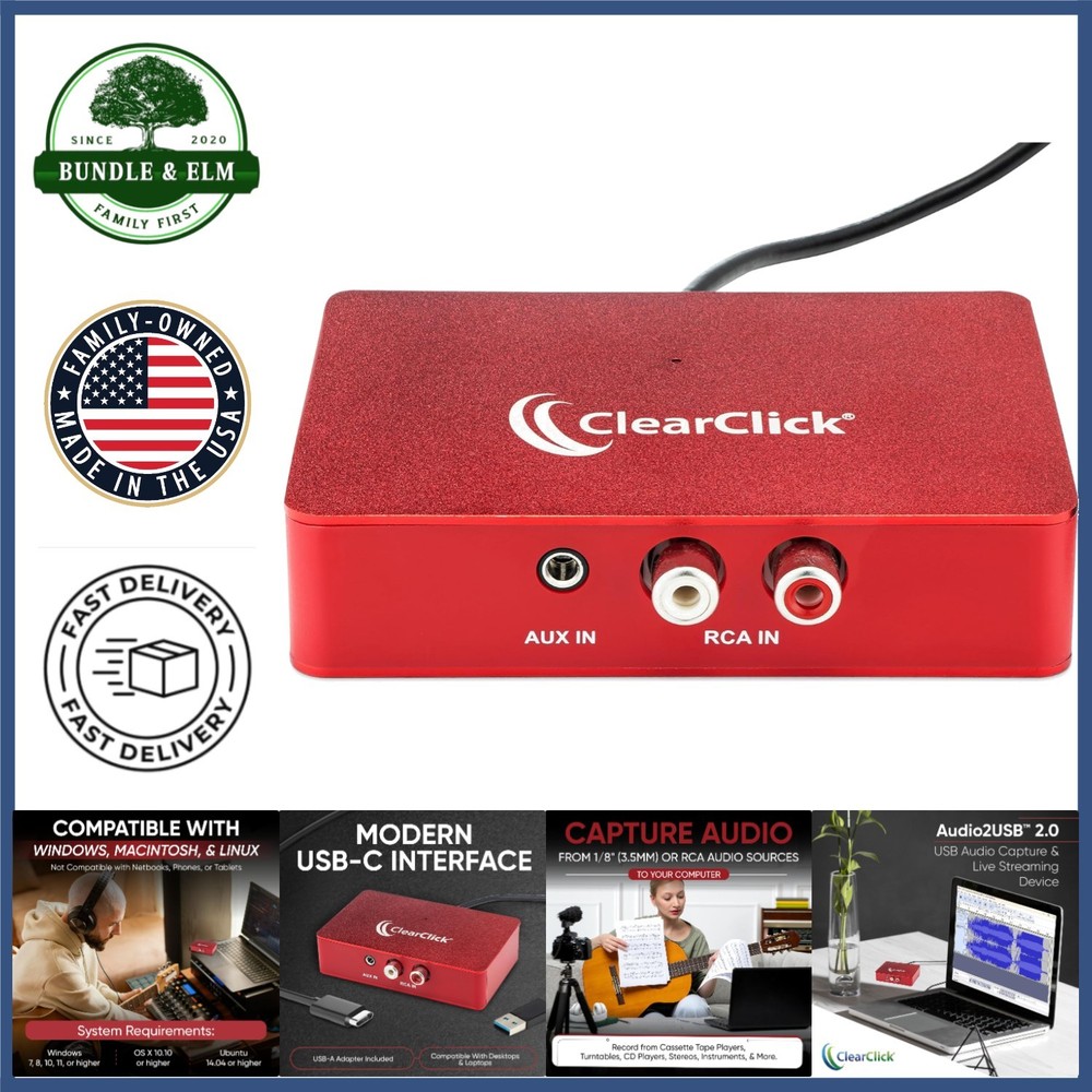 Multi-Platform USB Audio Capture with Included Editing Software and Instructions