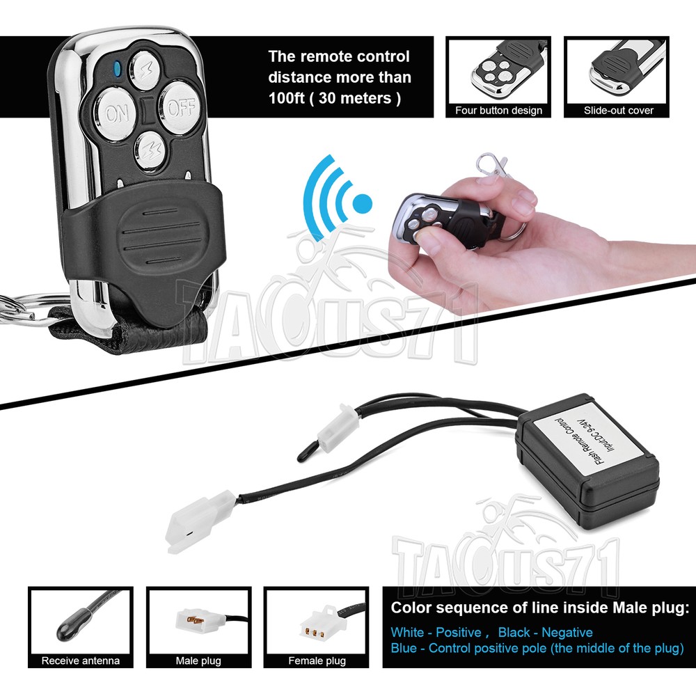Remote Control Wiring Harness Kit 14V 40A ON/OFF Switch Relay For LED Light Bar