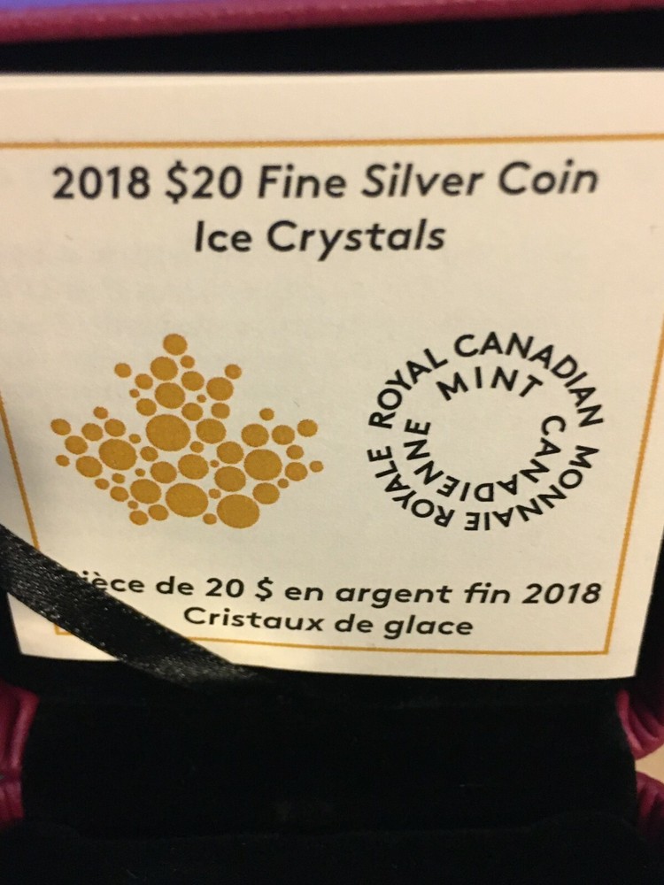 2018 $20 fine silver coin ice crystals