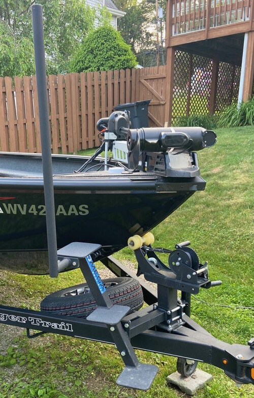 Winch mount triple step boat trailer steps