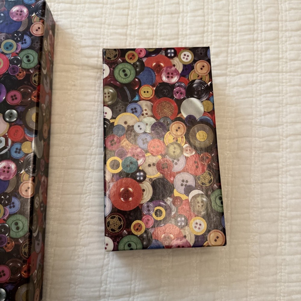 Storage Boxes(2), Assorted Buttons And Vintage Sewing Box.