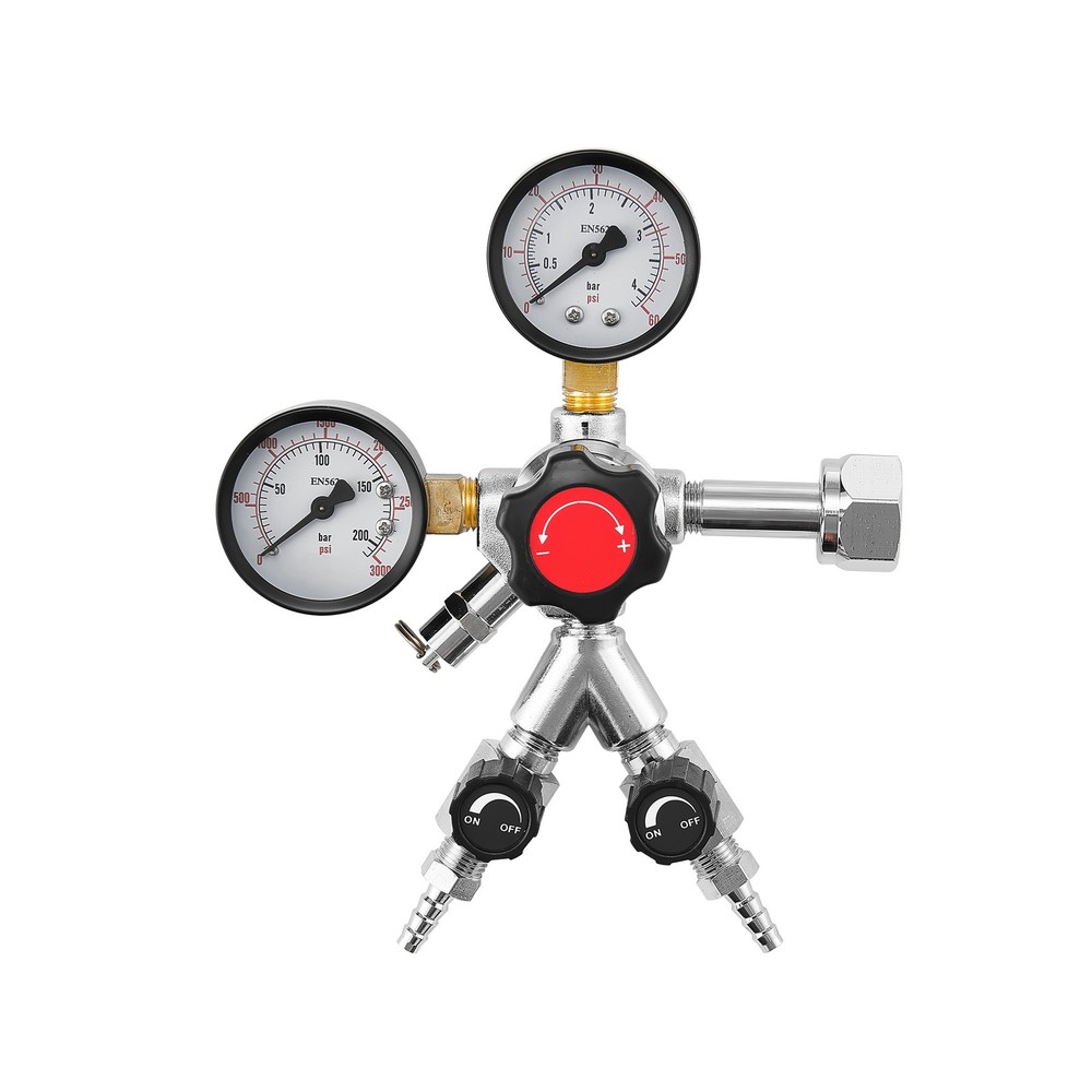 VEVOR Dual Gauge Gas Tank CO2 Regulator for Draft Beer Homebrew Kegerator CGA320