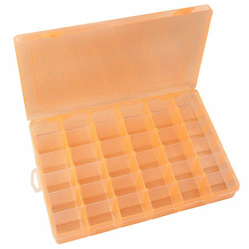 1/2 Pcs 36 Grids Clear Plastic Organizer Box Craft Storage Container for Beads