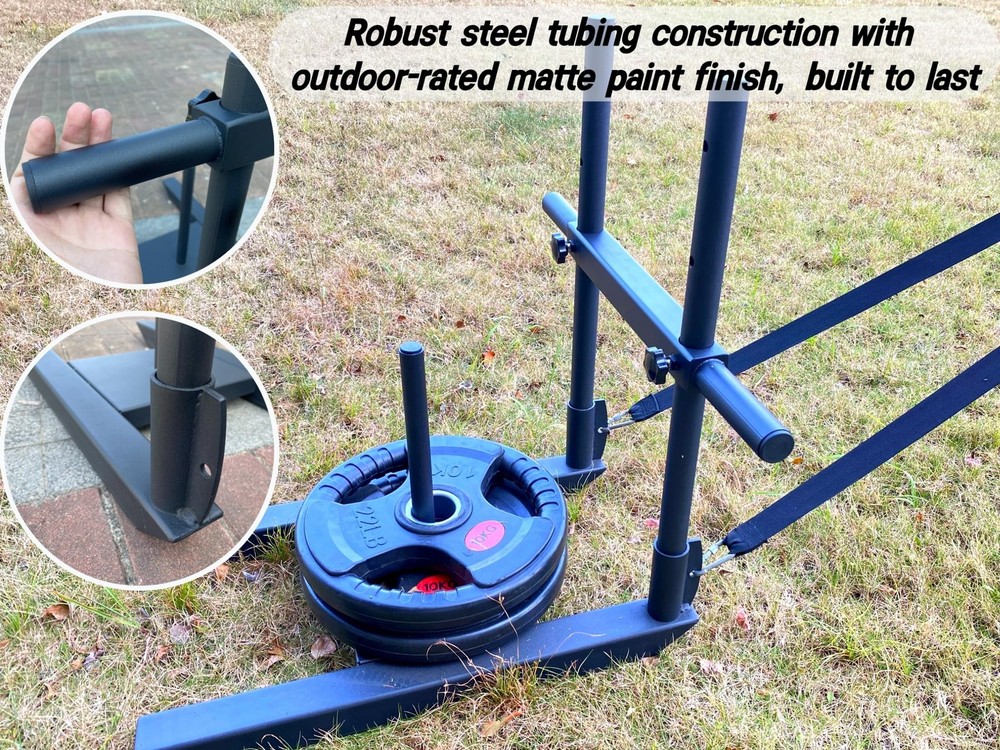 Weight Sled for Training Adjustable Handle Push-Pull Workout Sled Fitness Sle...