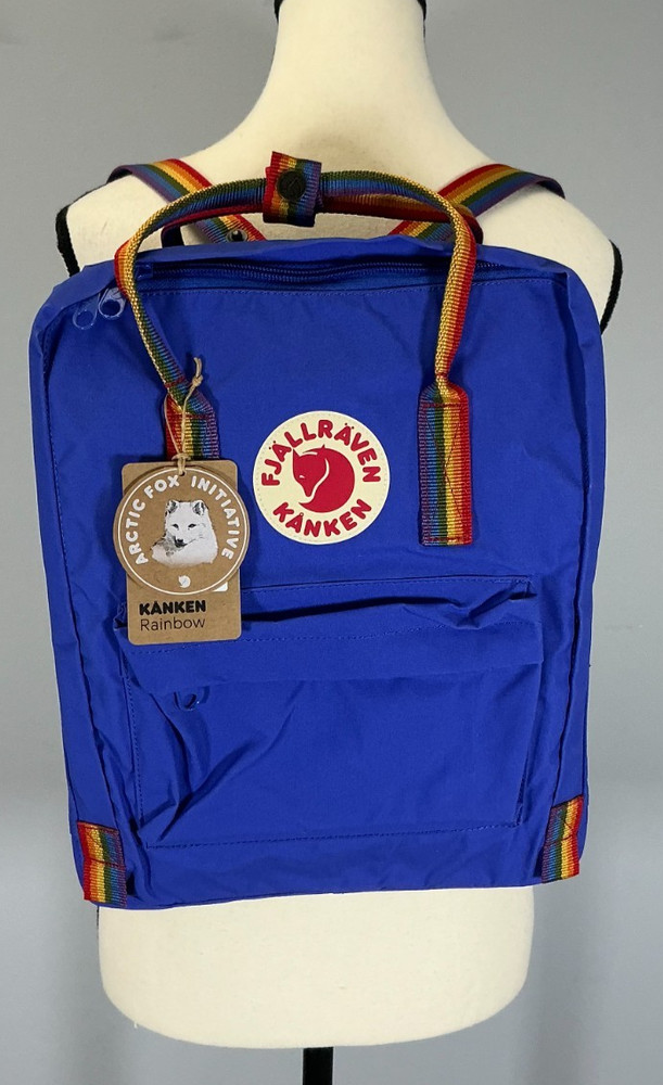 Fjallraven Kanken Rainbow Blue Backpack NWT