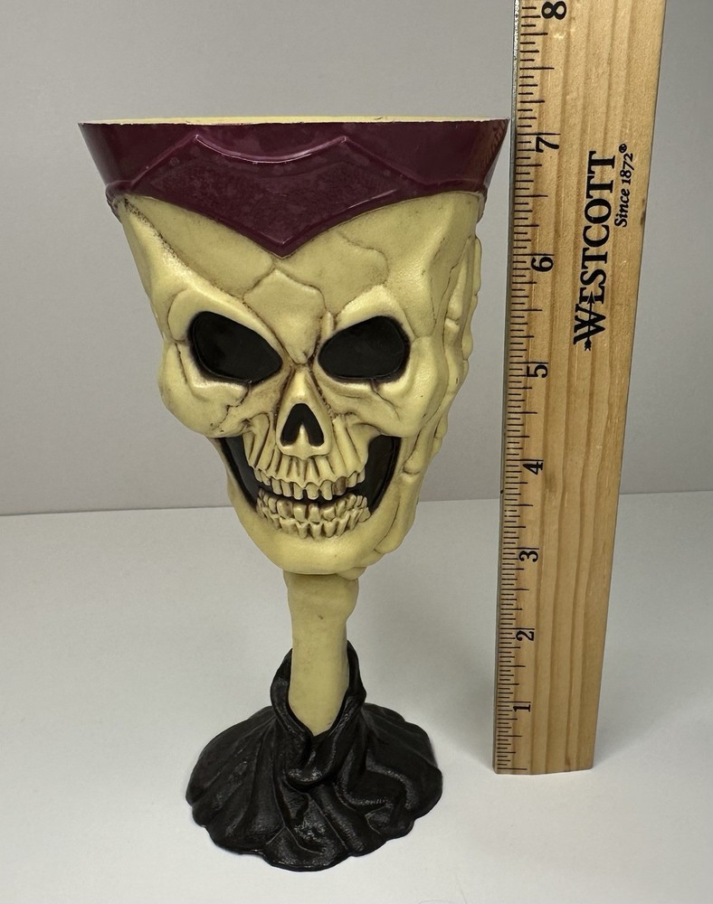 2 Plastic Skeleton Halloween Goblet Set Party Decor