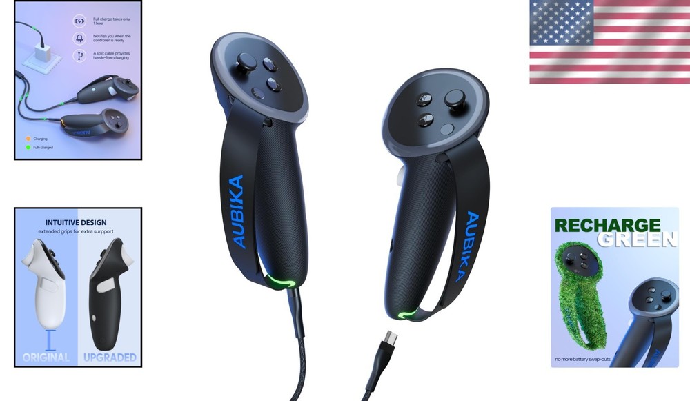 Comfortable VR Controller Grips & Charging Solution for Meta Quest 3S/Quest 3