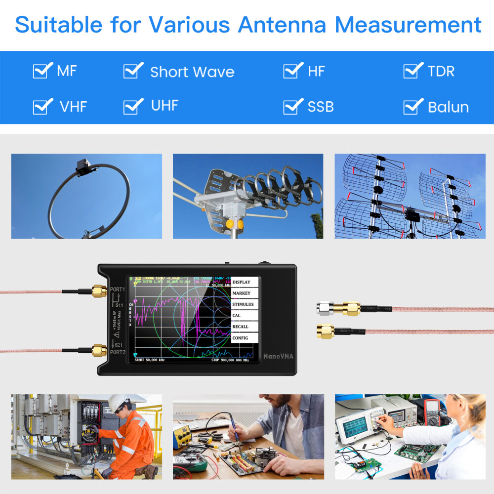 NanoVNA-H4 Antenna Analyzer 10KHz -1.5GHz 4.3 Version Vector Network Analyzer