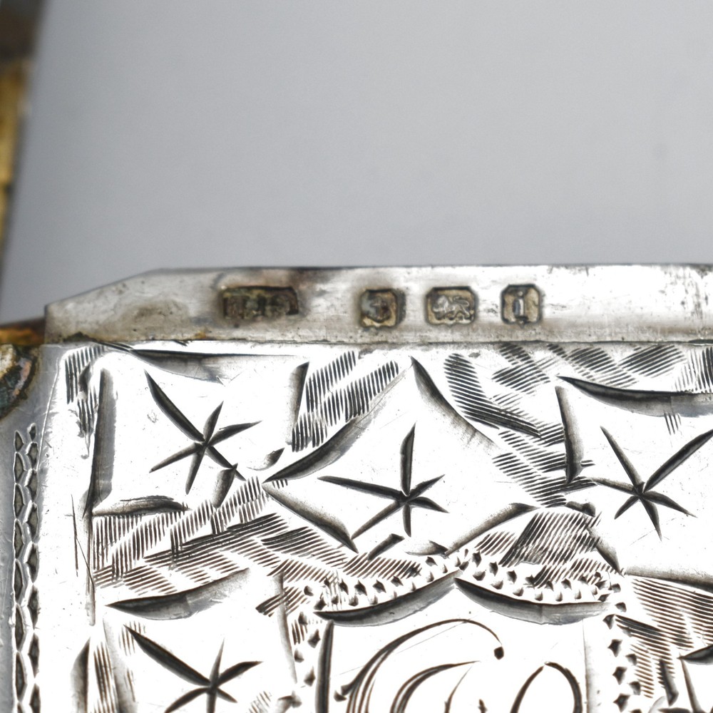 Antique Solid Sterling Silver Vesta Case Match Safe 1908 Edwardian Ivy