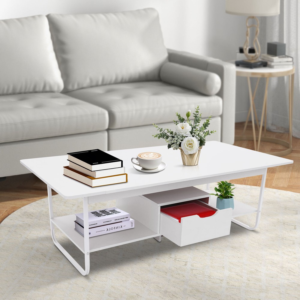 Modern Coffee Table Rectangular Coffee Table Living Room Tea Table 120*60*42cm