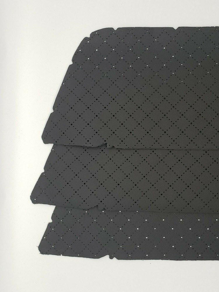 BLACK PERFORATED REMNANT LEATHER 3 PIECES