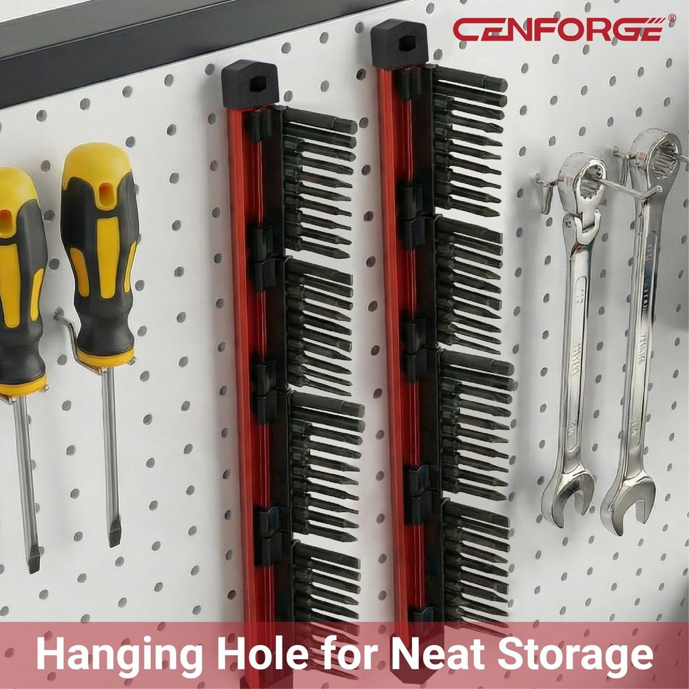 Cenforge 2-PC Magnetic Drill Bit Organizer, Slidable Rack, 80...