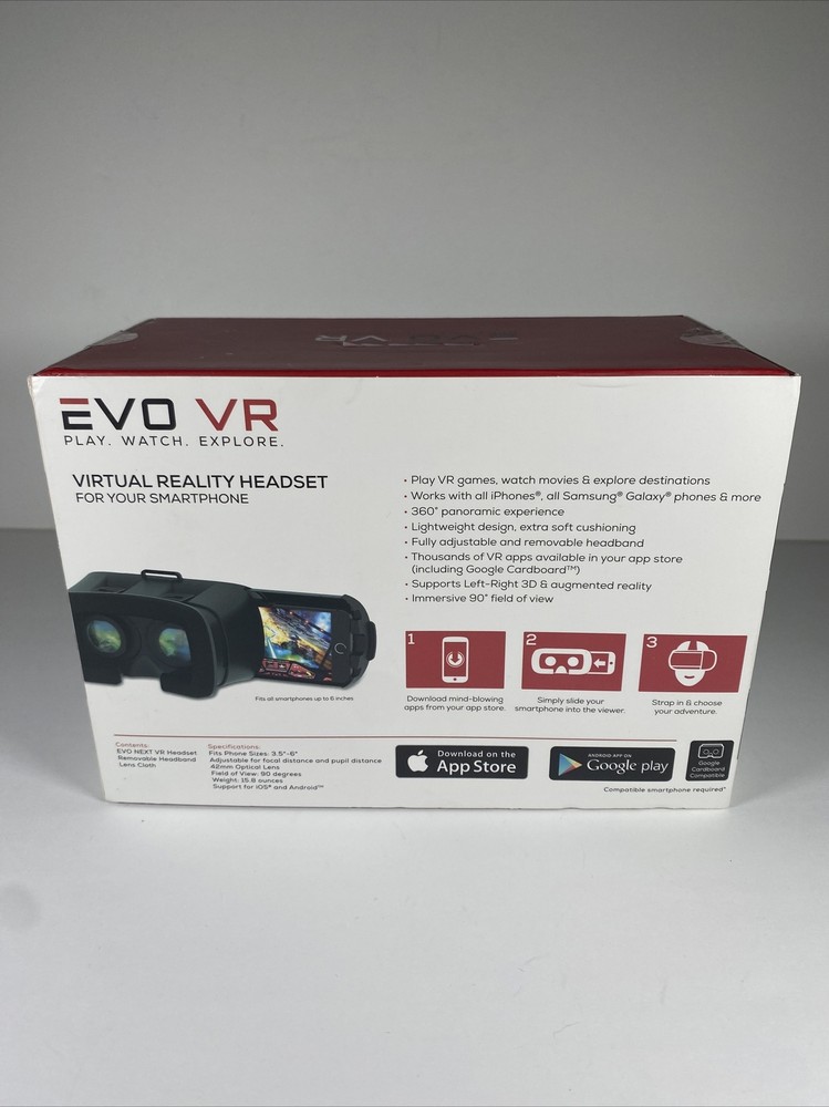 EVO NEXT VR Virtual Reality Headset Smartphone MI-VRH01-101 Android And iPhone