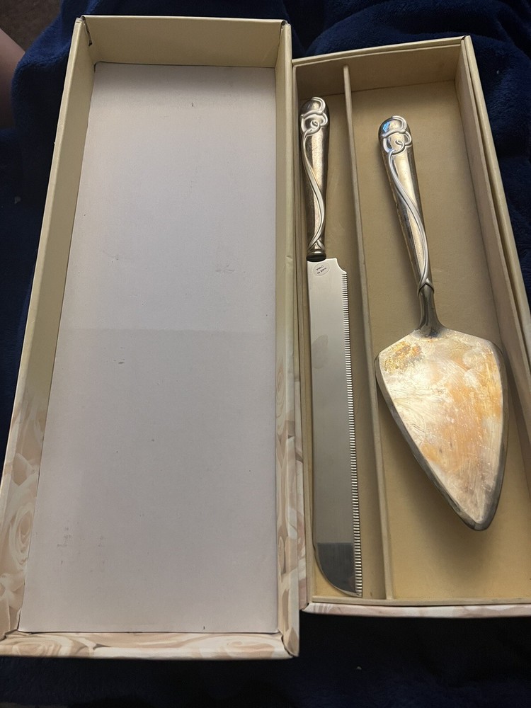 Lenox Forevermore 2 Piece Dessert Set Silver Plated VG+