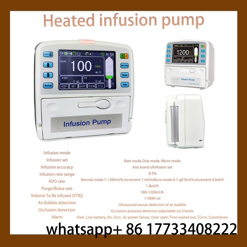 With heating and real-time alarm function, touchscreen infusion pump