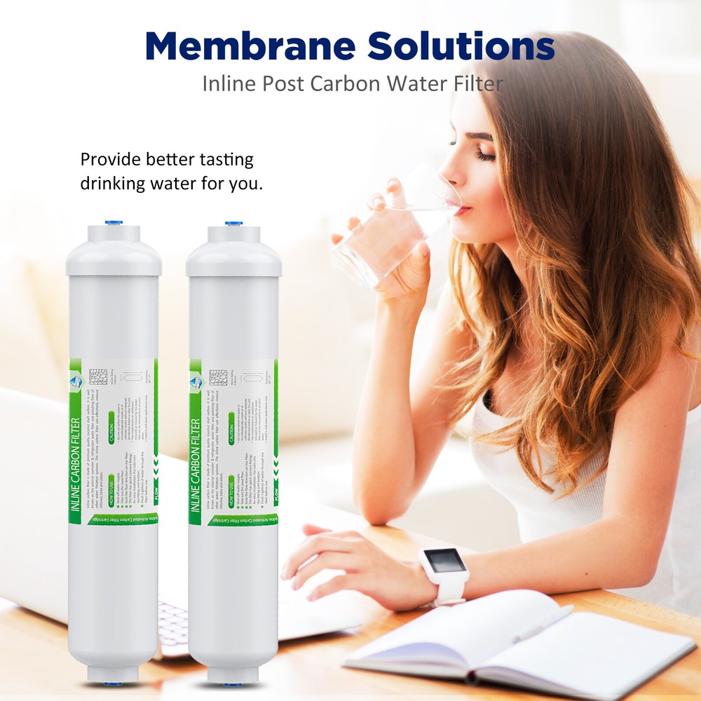 6 Pack Inline Post Carbon Water Filter T33 Under Sink Filters 1/4" Quick Connect