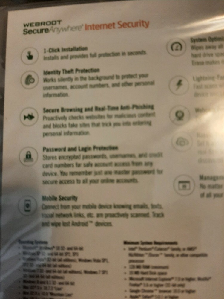 Webroot SecureAnywhere Internet Security Software for Windows & Mac BRAND NEW