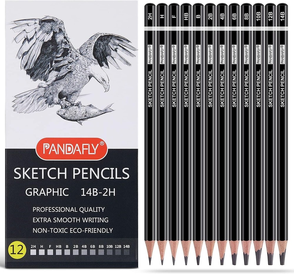 Profal Ding Sketching Pencil Set - 12 Pieces Graphite