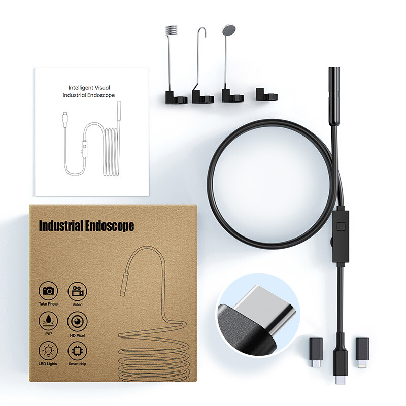 9.9FT 8LED Borescope Endoscope Snake Inspection Scope Camera for iPhone Android