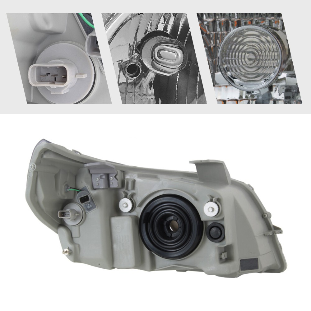 For 2009 2010 2011 Chevy Aveo 5 LS / LT Halogen Headlight W/Amber Reflector Pair