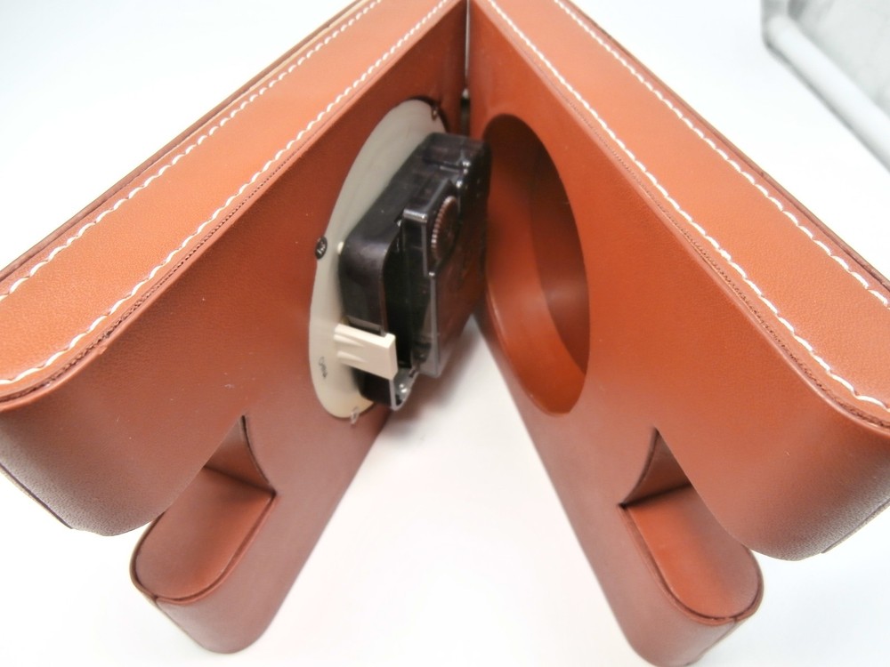 Michael Graves A Frame Leather Covered Desk Clock