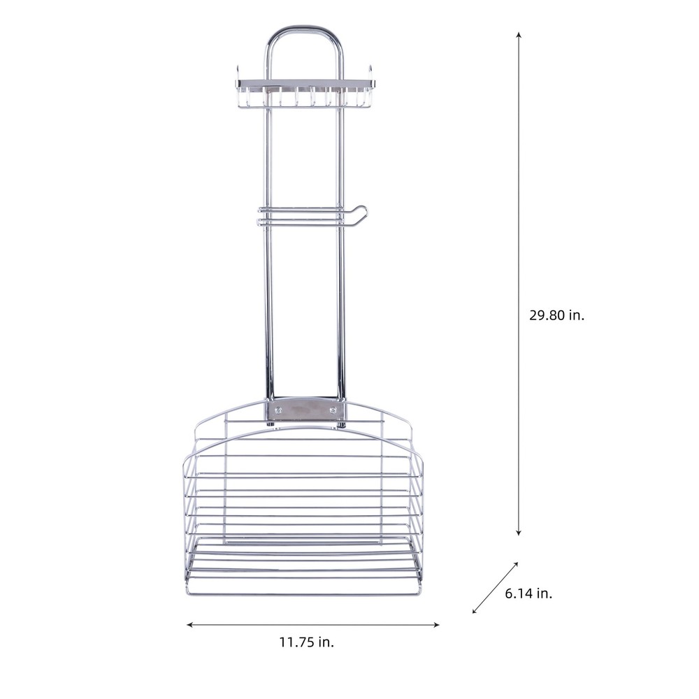 Harbor Collection Adjustable 2 Shelf Bathroom Organizer in Chrome