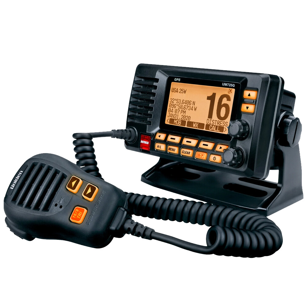 Uniden UM725 Fixed Mount VHF w/GPS  ; Bluetooth - Black