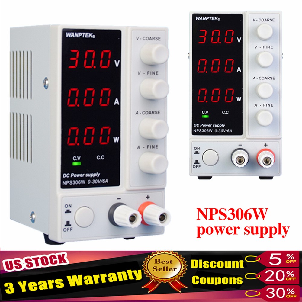 DC Power Supply Variable Adjustable Switching Regulated Power Supply 0-30V 0-6A