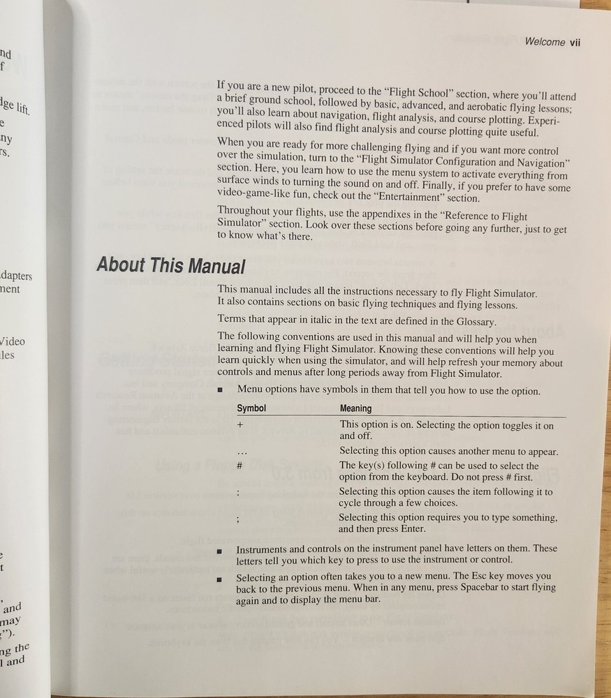 Vintage Microsoft Game Flight Simulator Information Manual And Flight Handbook