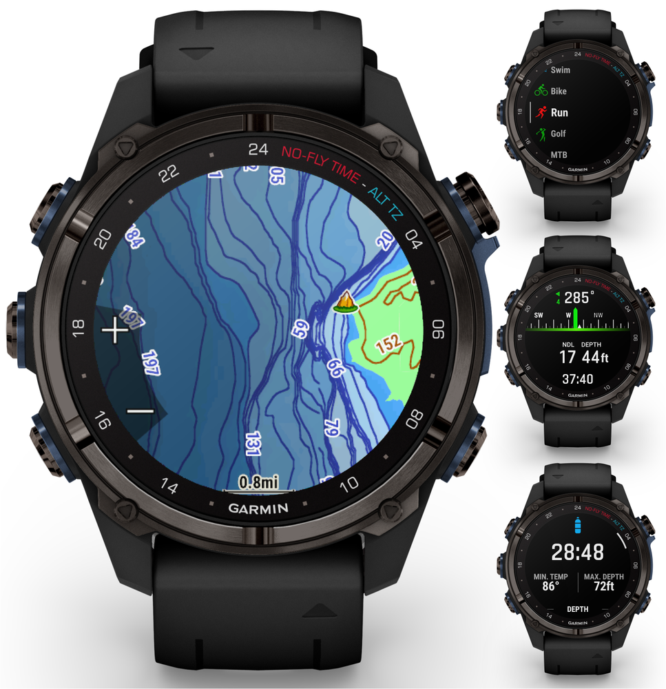 Garmin Descent Mk3i 43 mm Titanium Dive Computer Smartwatch w/ T2 Transceiver