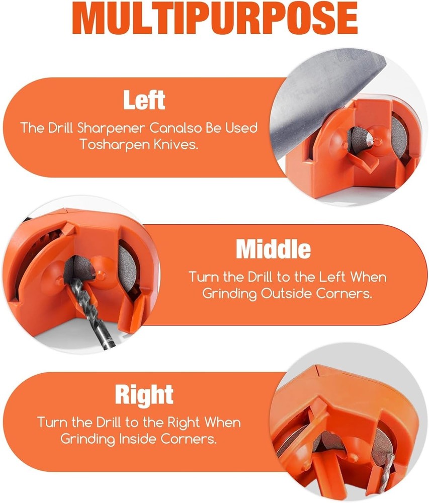 Portable Electric Drill Bit Sharpener with Diamond Grinding Wheels