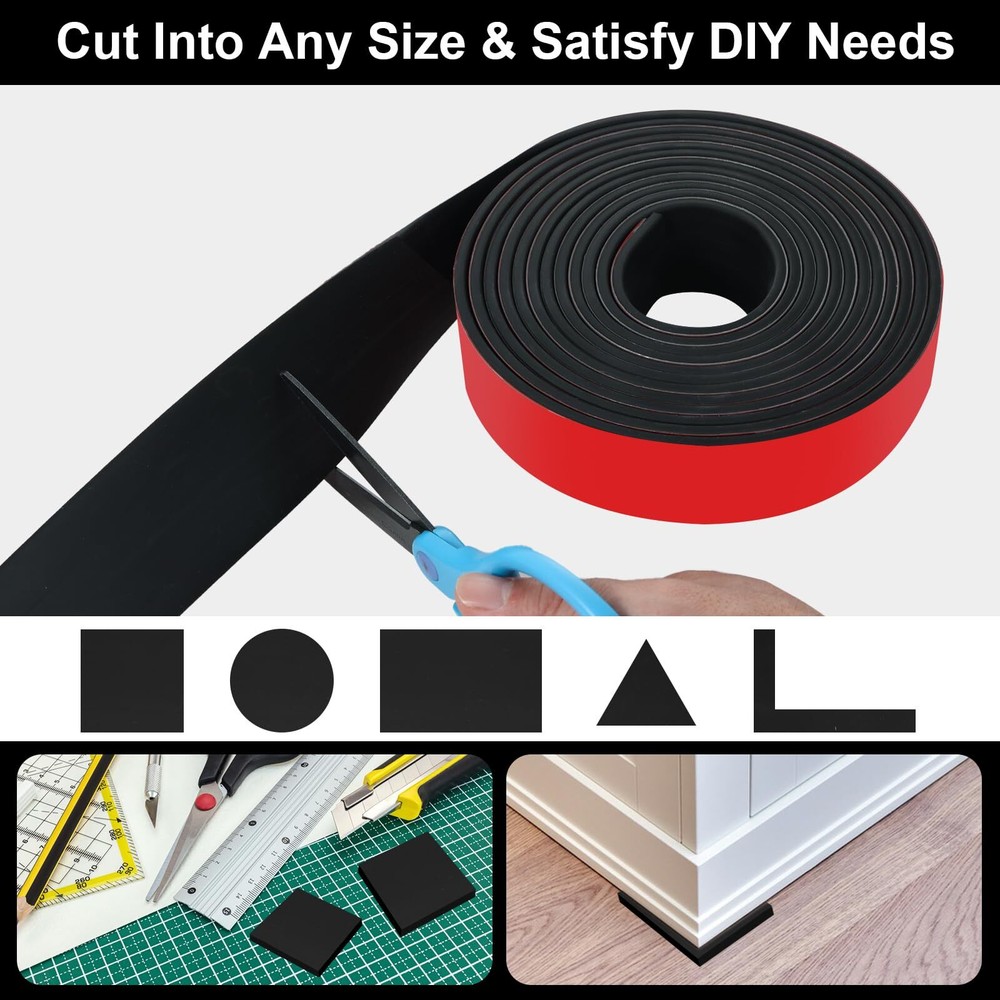 Self Adhesive Rubber Strips Neoprene Solid Rubber Sheets with Adhesive Backin...