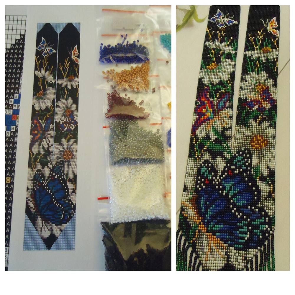 Kit for making a necklace gerdan. Beading Loom Pattern. #B5