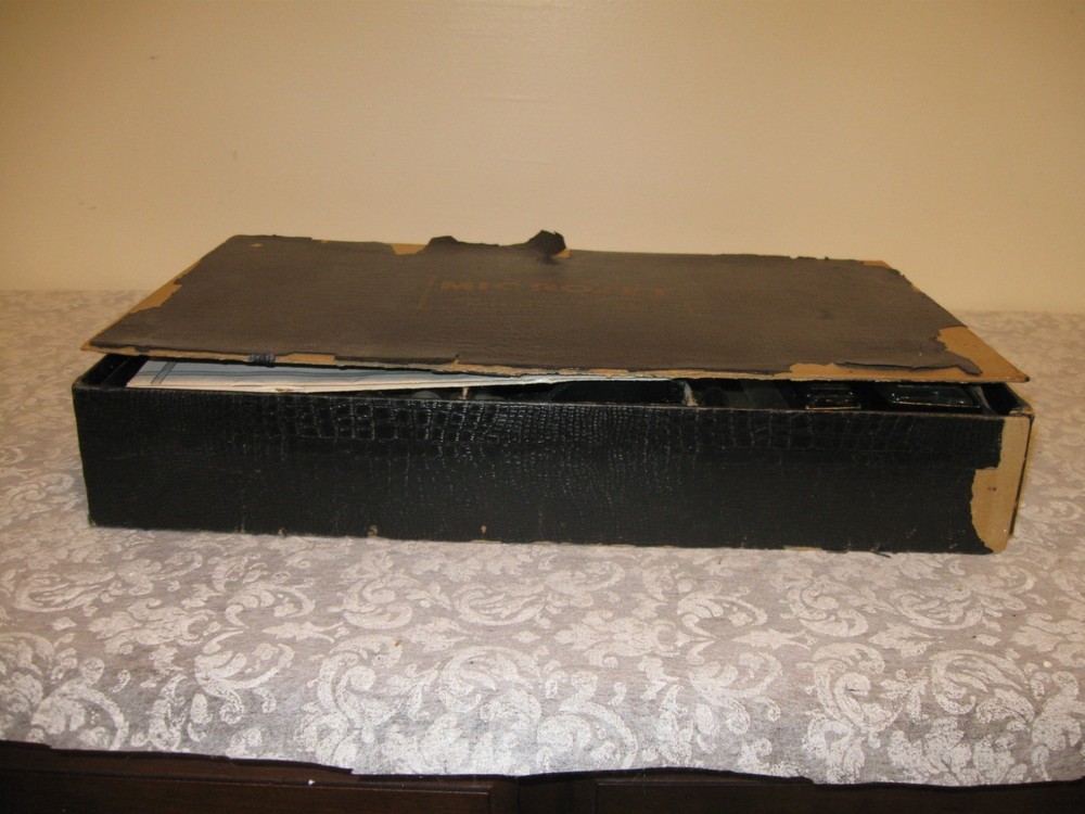 Vintage Microset Model 3X Microscope Set, 80-325 Power Microscope, Circa 1930's