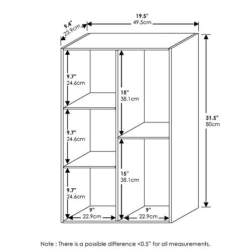 Reversible Open Shelf 11069WH/PI 5-Cube White/Pink