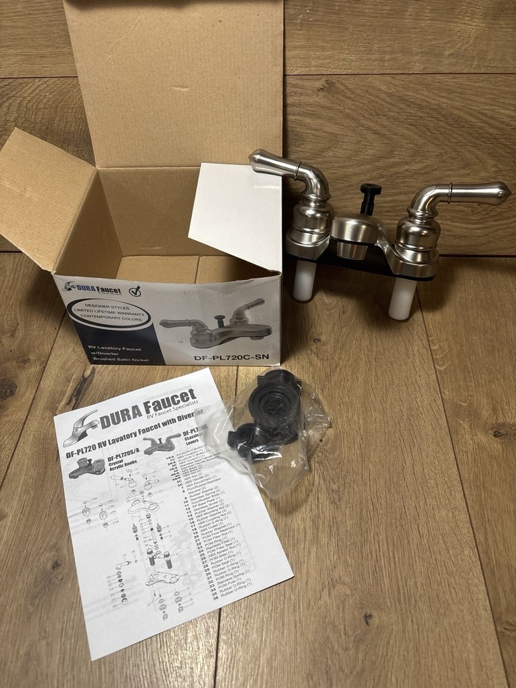 Dura Faucet DF-PL720C-SN RV Lavatory Faucet Brushed Nickel w/ Diverter