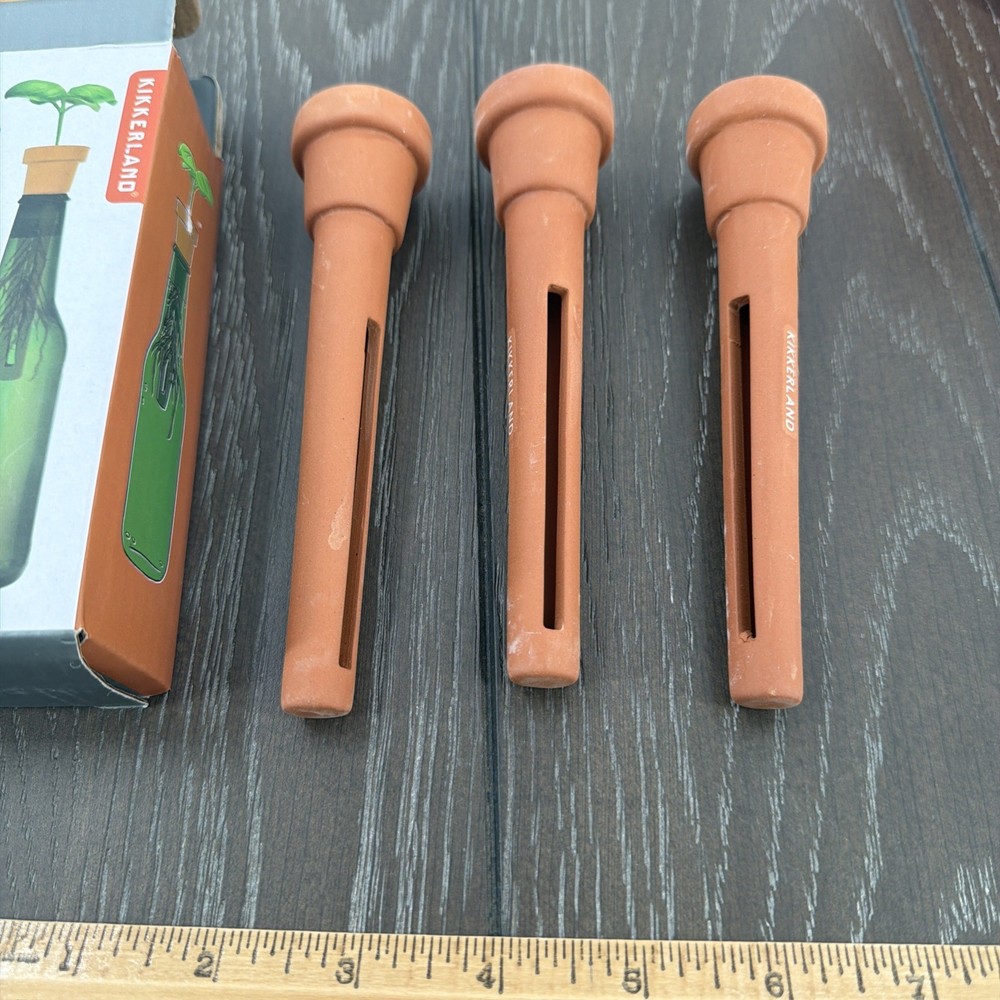 Three (3) Kikkerland Bottle Top Herb Planters