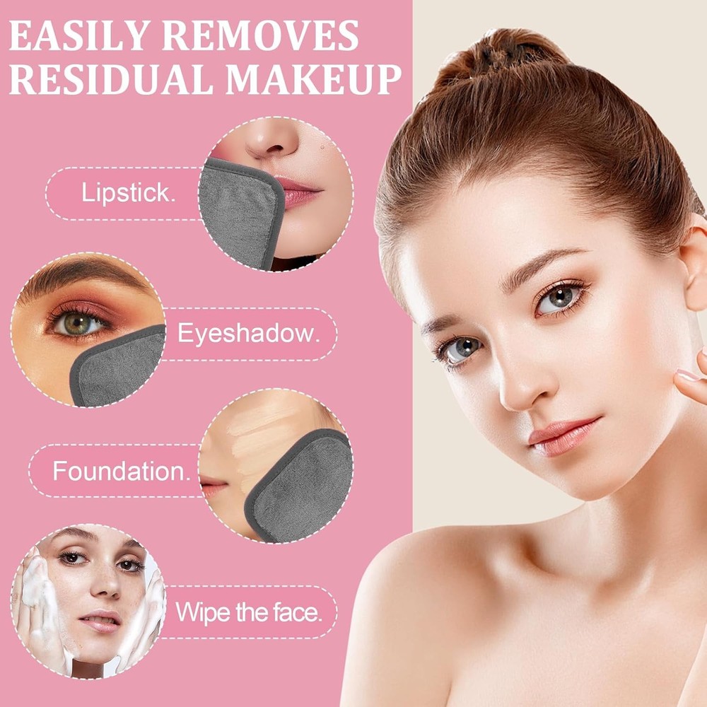 Makeup Remover Cloth 12 Pack, Ultra Soft and Reusable Microfiber Makeup Remover