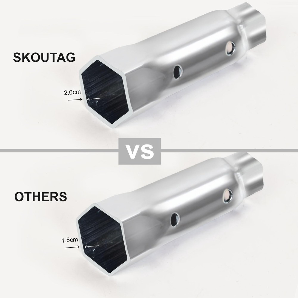 ZJZZJZ RV Water Heater Element Wrench Socket,Dual Hex Removal Silver